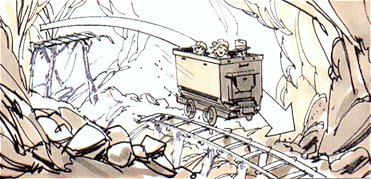 Les wagonnets (extrait du storyboard)